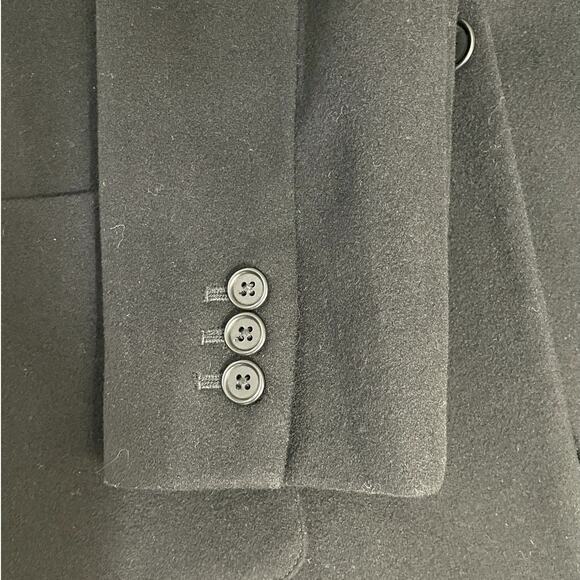 Nordstrom Wool Cashmere Blend Button Front Blazer Black Women's Size 10 Classic - Picture 8 of 13